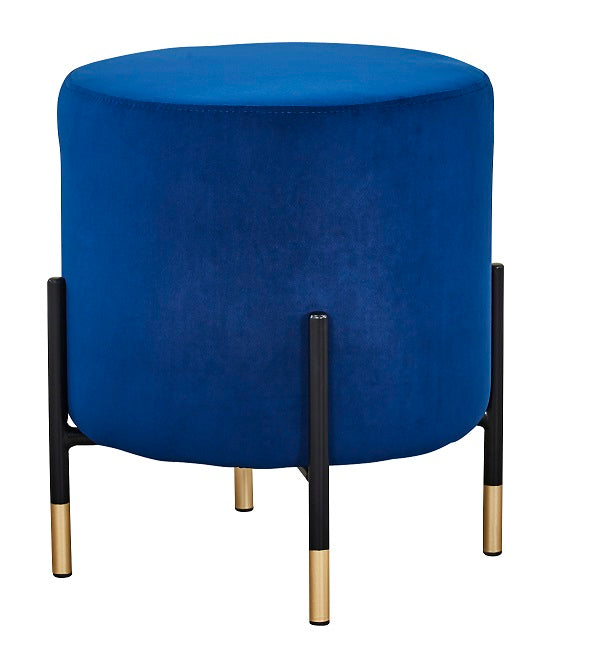 Sgabello basso Orenda in velluto blu