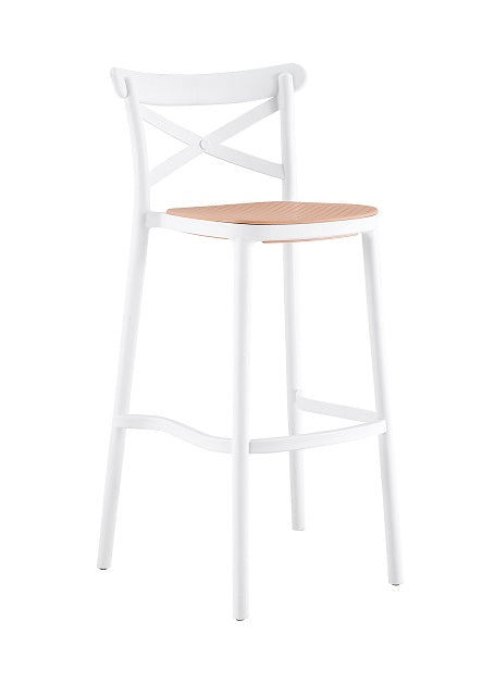 Taburete de bar alto apilable Cross polipropileno