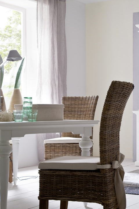 Chaise à manger en rotin avec coussin Sasa