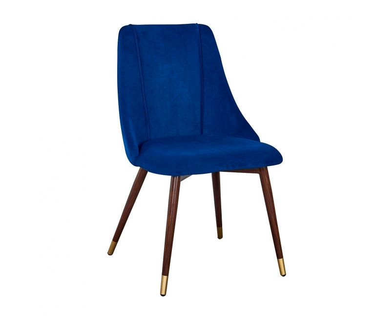 Chaise de salle à manger en velours bleu Casilda