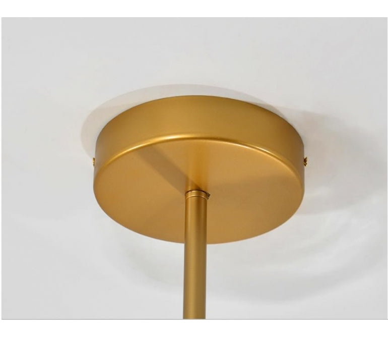 Candeeiro pendente Candelabro Adel 9 vidro de cristal dourado de conhaque