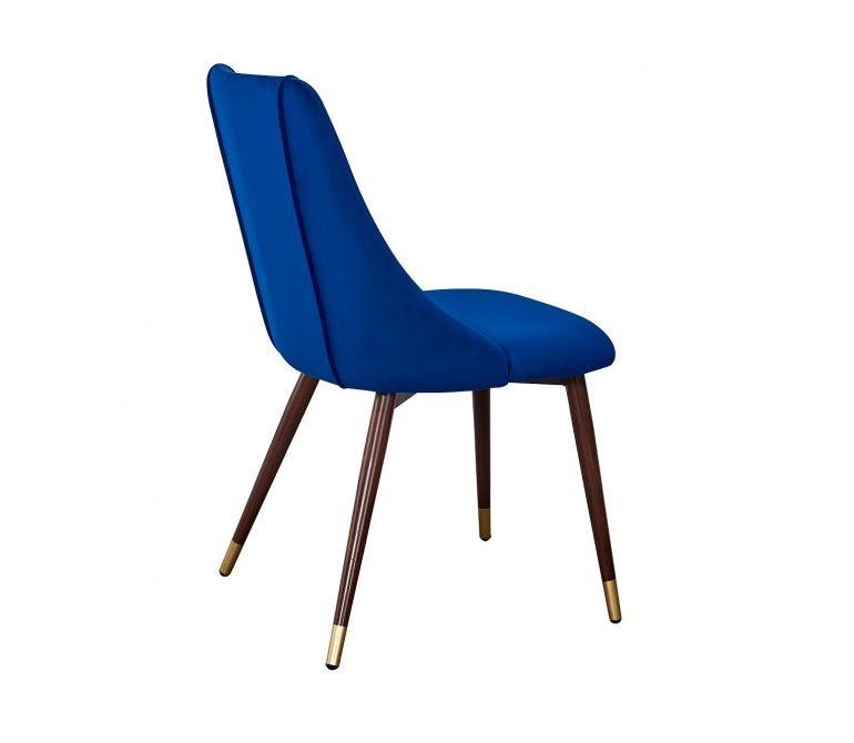Chaise de salle à manger en velours bleu Casilda