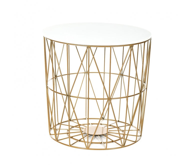 Set de 2 tables basses Providence en acier doré