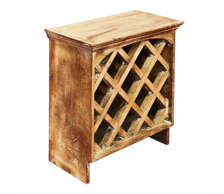 Dal mobile laterale portabottiglie in legno di mango Dal