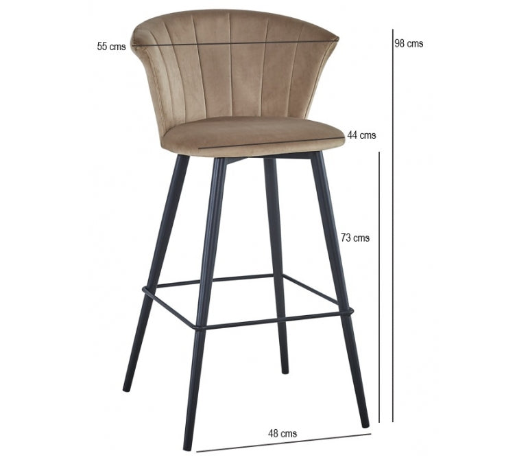 Taburete de barra velvet Nuvole beige