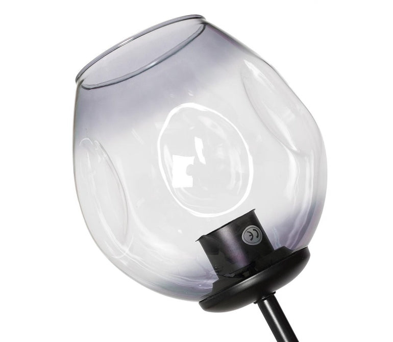 Candeeiro pendente Candelabro Adel 5 vidro cristal preto cinzento