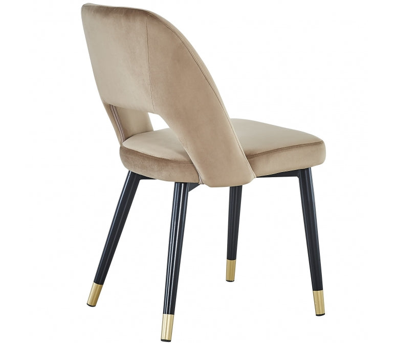 Chaise de salle à manger en velours beige Vasanti