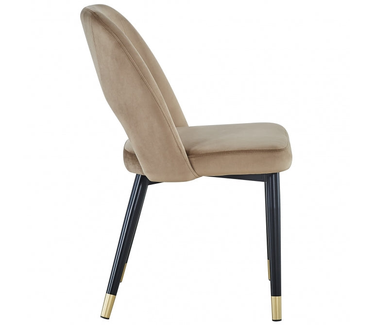 Chaise de salle à manger en velours beige Vasanti