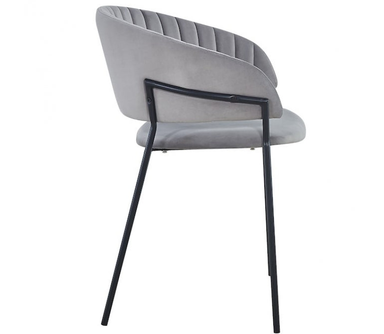 Silla comedor Velvet Shell acero negro Gris