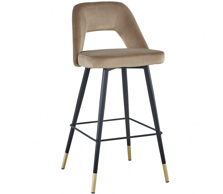 Taburete de bar terciopelo beige Vasanti