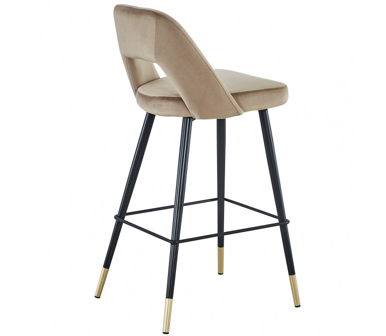Sgabello da bar in velluto beige Vasanti