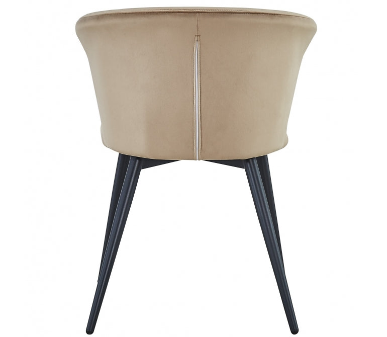 Chaise à manger en velours beige Nuvole