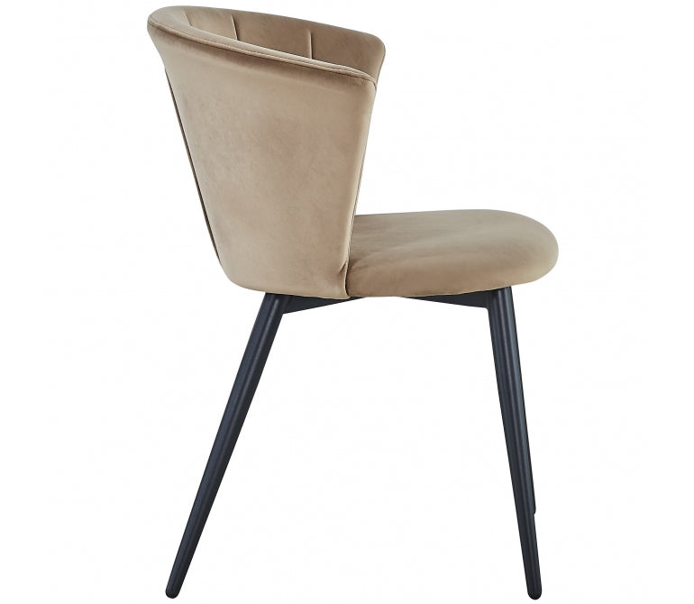 Chaise à manger en velours beige Nuvole