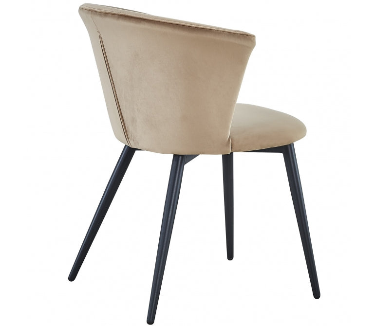 Chaise à manger en velours beige Nuvole