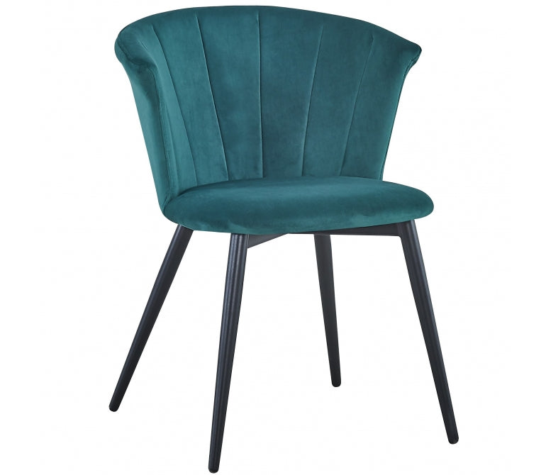 Chaise à manger en velours Nuvole vert