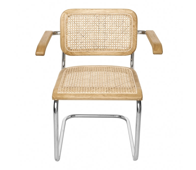 Chaise à manger en rotin avec accoudoirs Lara