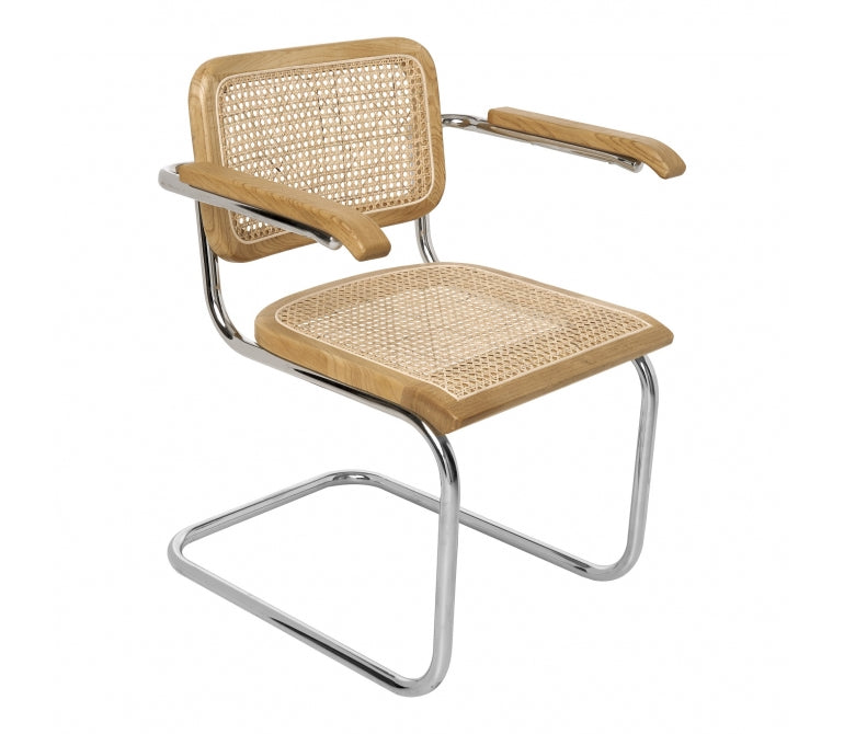 Chaise à manger en rotin avec accoudoirs Lara