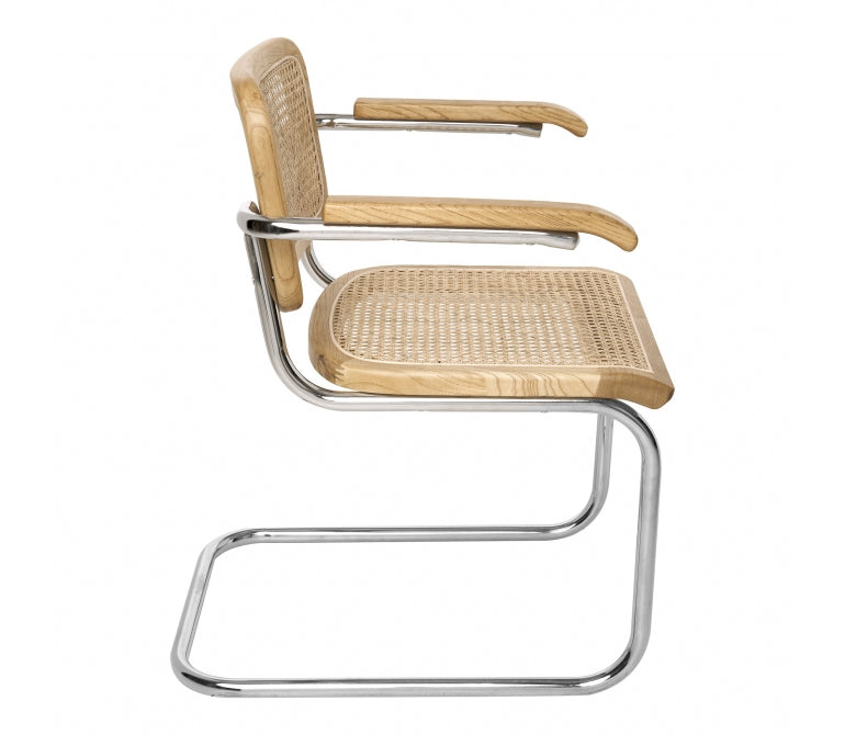 Chaise à manger en rotin avec accoudoirs Lara