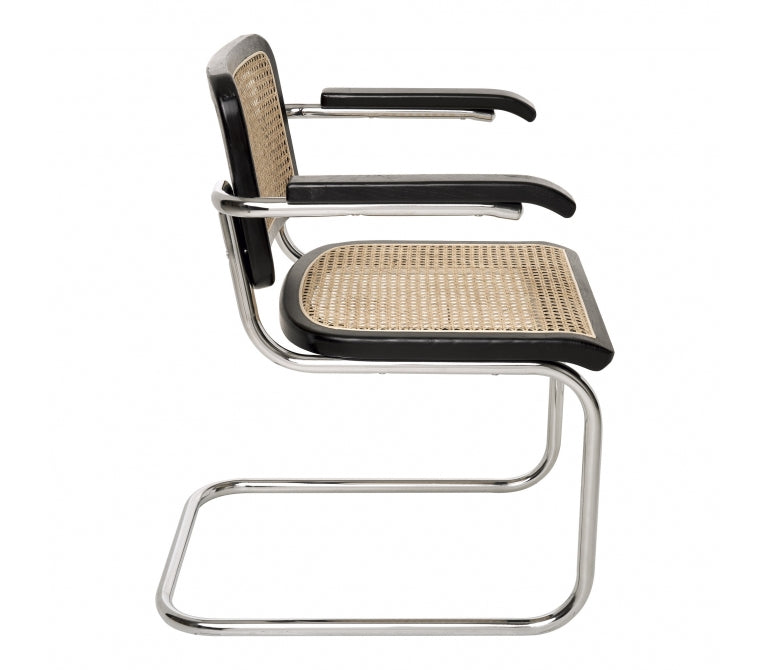 Chaise à manger en rotin avec accoudoirs Lara