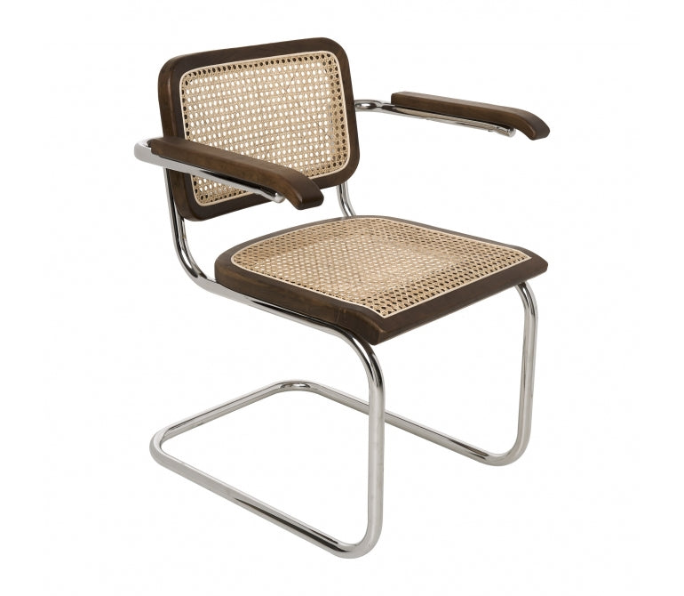 Chaise à manger en rotin avec accoudoirs Lara