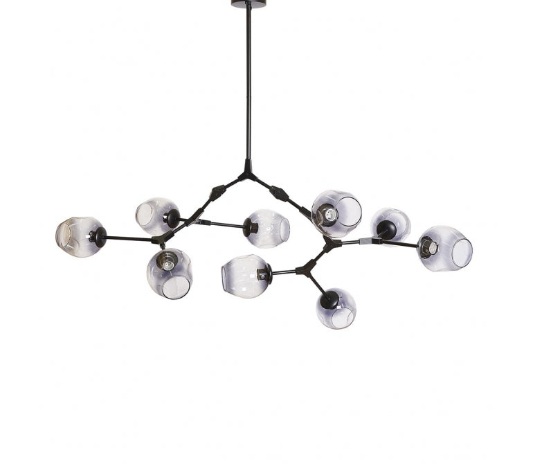 Candelabro Adel 9 candeeiro suspenso em vidro fumado preto