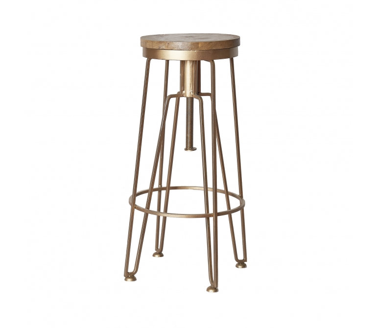 Tabouret de bar vintage en acier et bois Travis