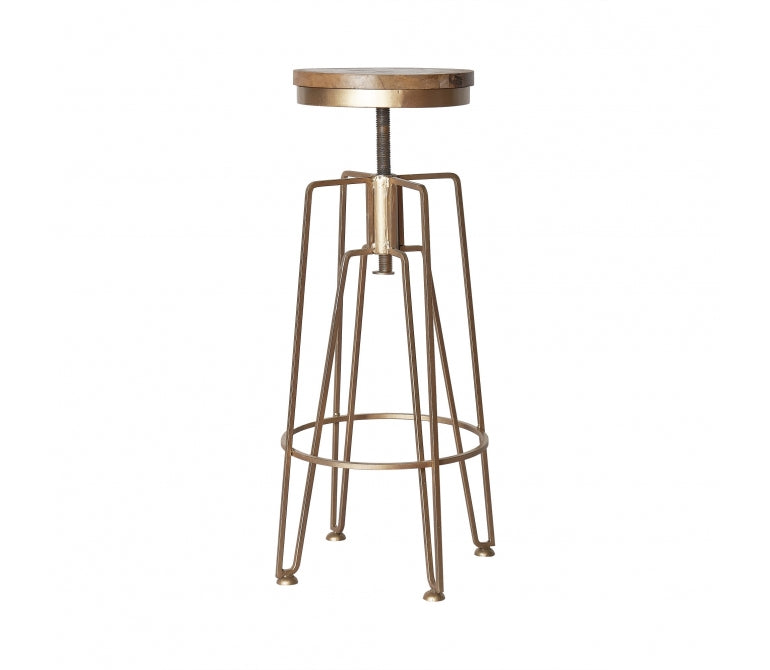 Tabouret de bar vintage en acier et bois Travis