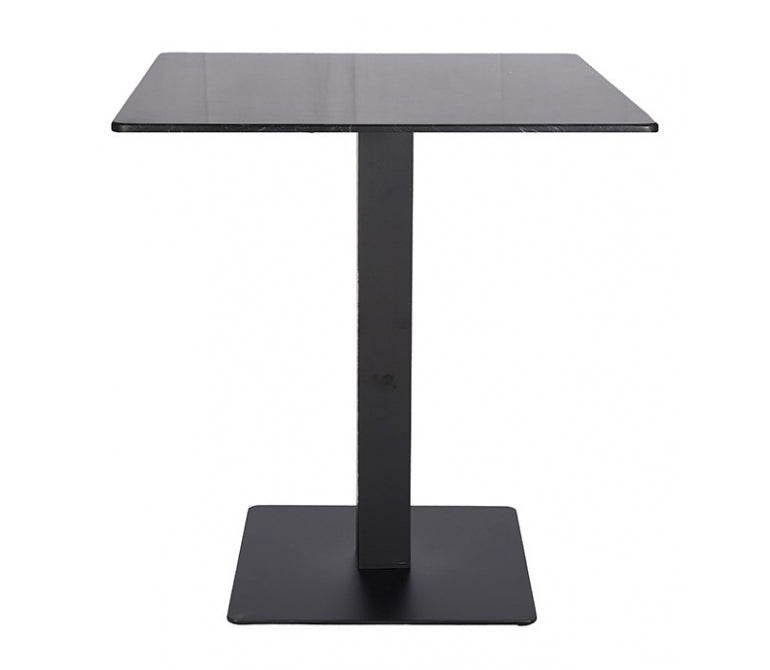 Mesa de bar acero negro Queen tablero mármol cuadrado 70x70