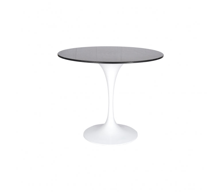 Tavolo da pranzo con base bianca e marmo nero