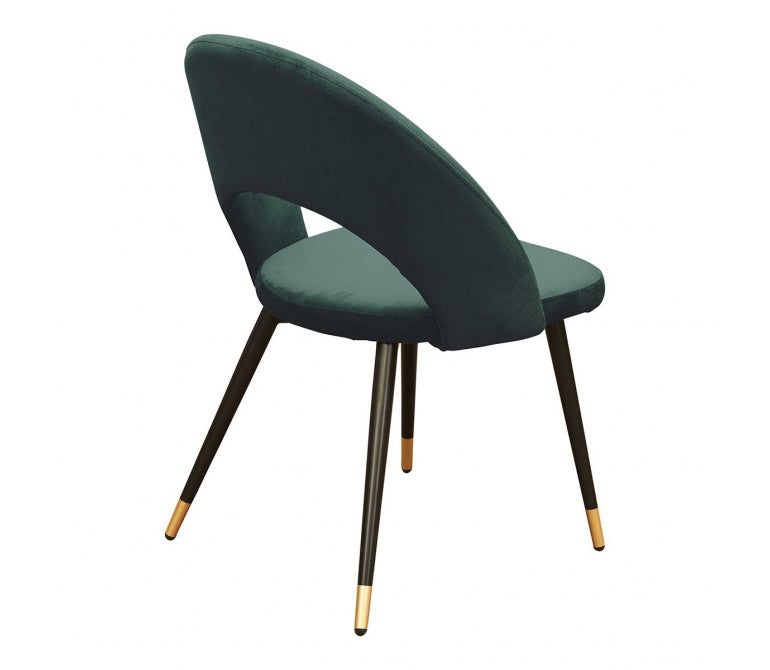 Sedia da pranzo in velluto verde Brooky