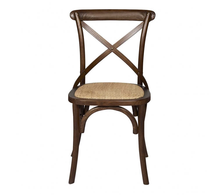 Sedia da pranzo vintage in noce incrociato Nuovo