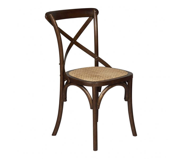 Sedia da pranzo vintage in noce incrociato Nuovo