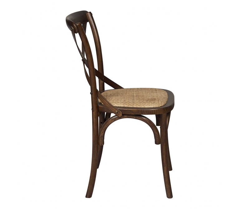 Sedia da pranzo vintage in noce incrociato Nuovo