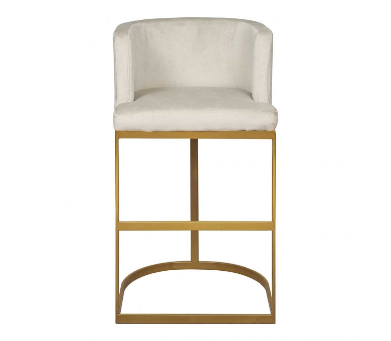 Sgabello da bar in velluto beige Miralda