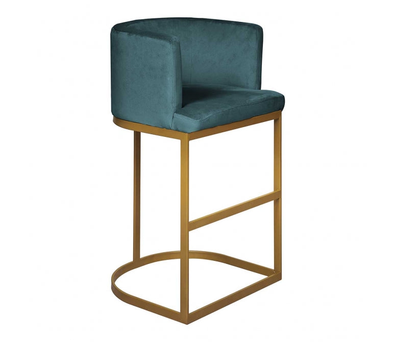 Taburete barra terciopelo verde turquesa Miralda