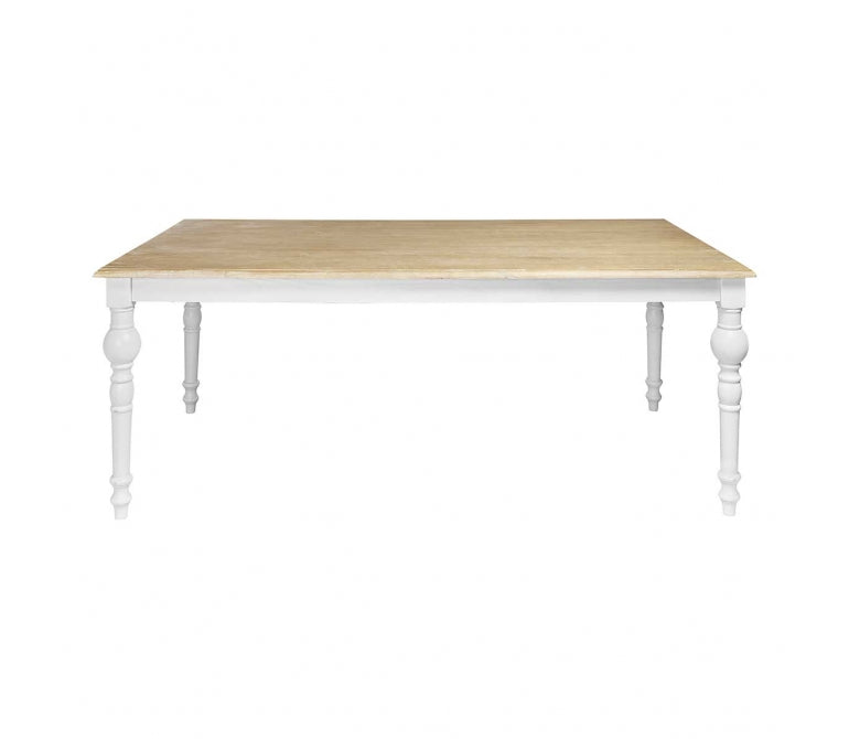 Tavolo da pranzo in legno con struttura bianca Milano