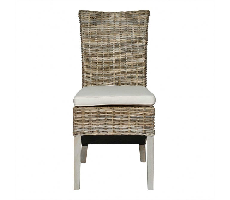 Chaise à manger en rotin avec coussin Sasa