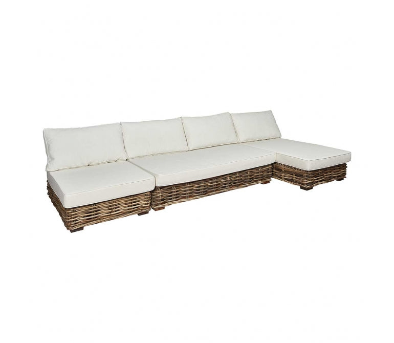 Rattan sofá modular chaise longue Cataya
