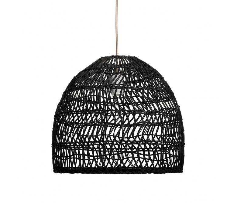 Amira, lampada da soffitto in rattan nero 40 cm