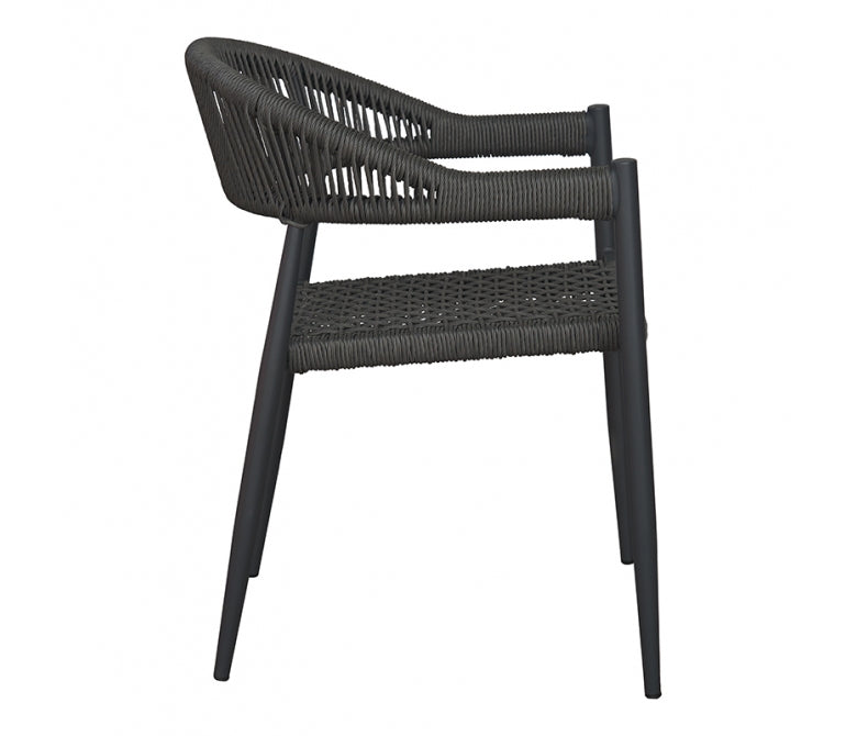 Chaise de jardin pour extérieur avec accoudoirs Moly grey