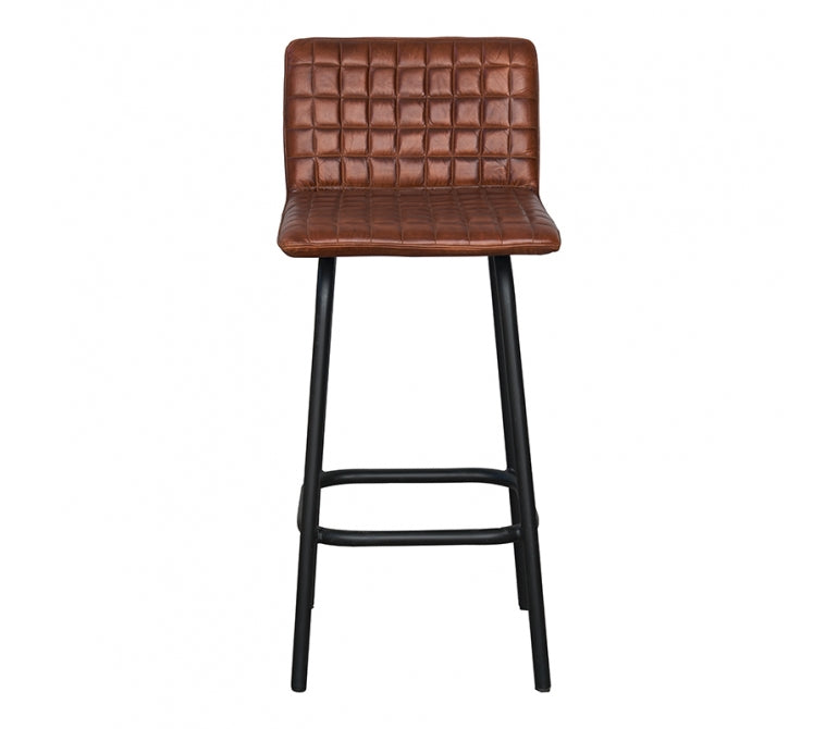 Vieux tabouret de bar en cuir Dion