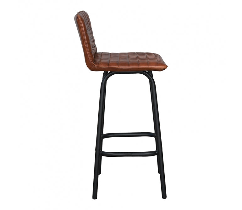 Vieux tabouret de bar en cuir Dion