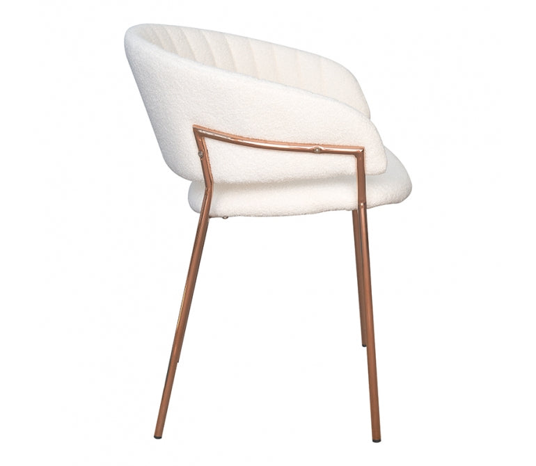 Silla comedor acero bronce bouclé Shell