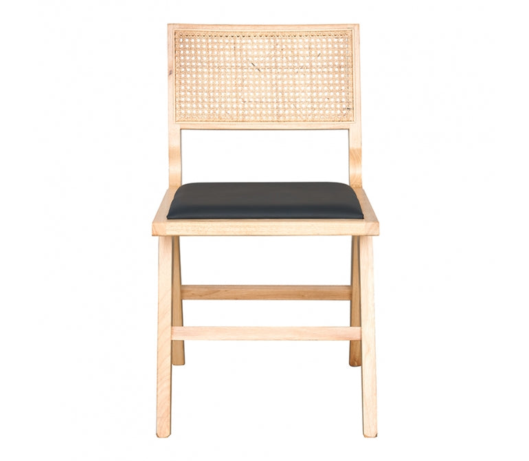 Silla de comedor madera y semipiel Polonia