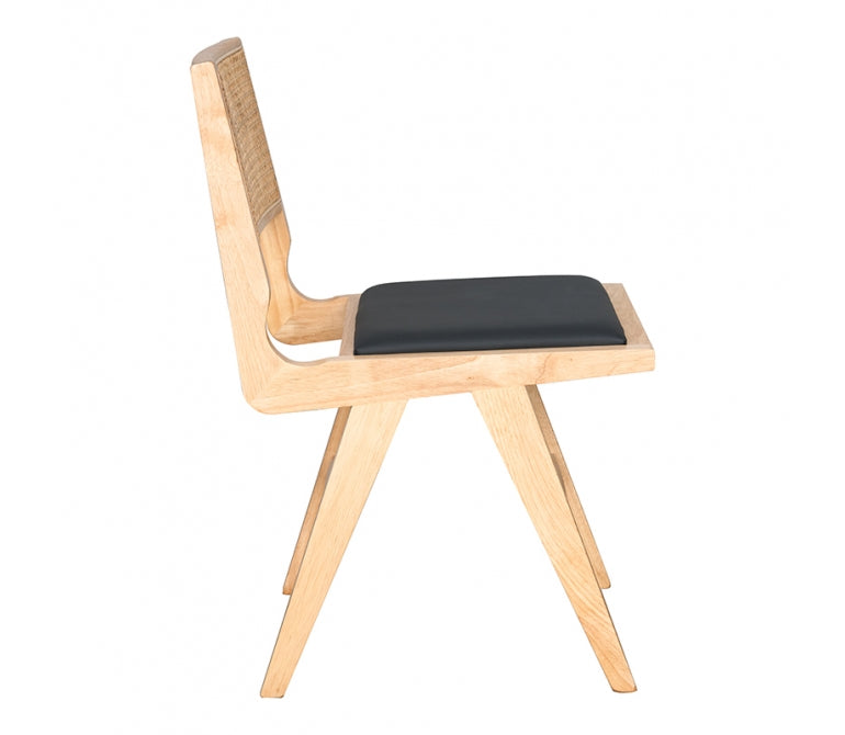 Silla de comedor madera y semipiel Polonia