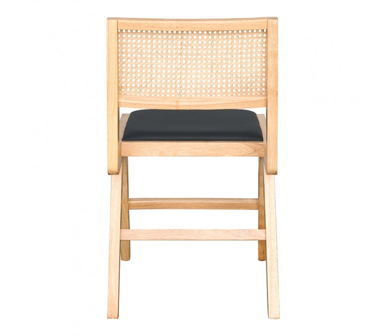 Silla de comedor madera y semipiel Polonia