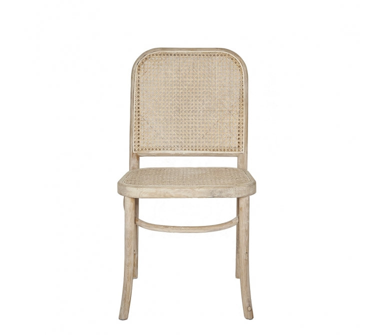 Silla de comedor roble y caña natural Sandy
