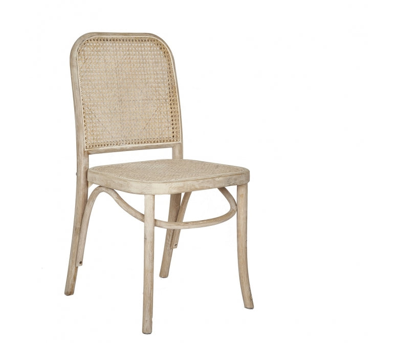 Silla de comedor roble y caña natural Sandy