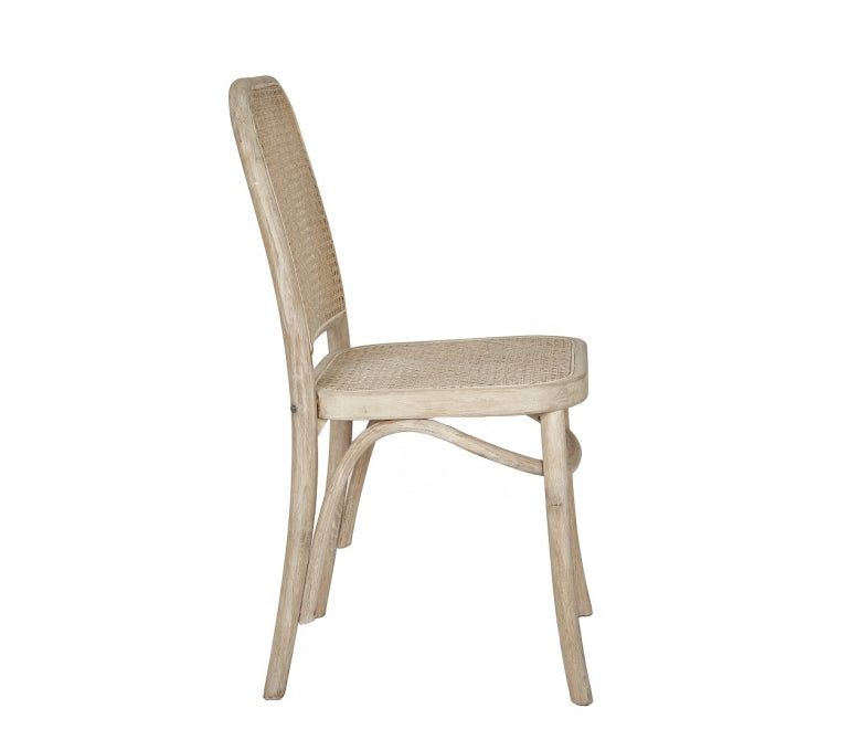 Silla de comedor roble y caña natural Sandy