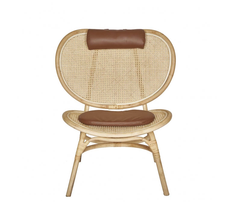 Cadeirão de rotim de tecido natural Moet